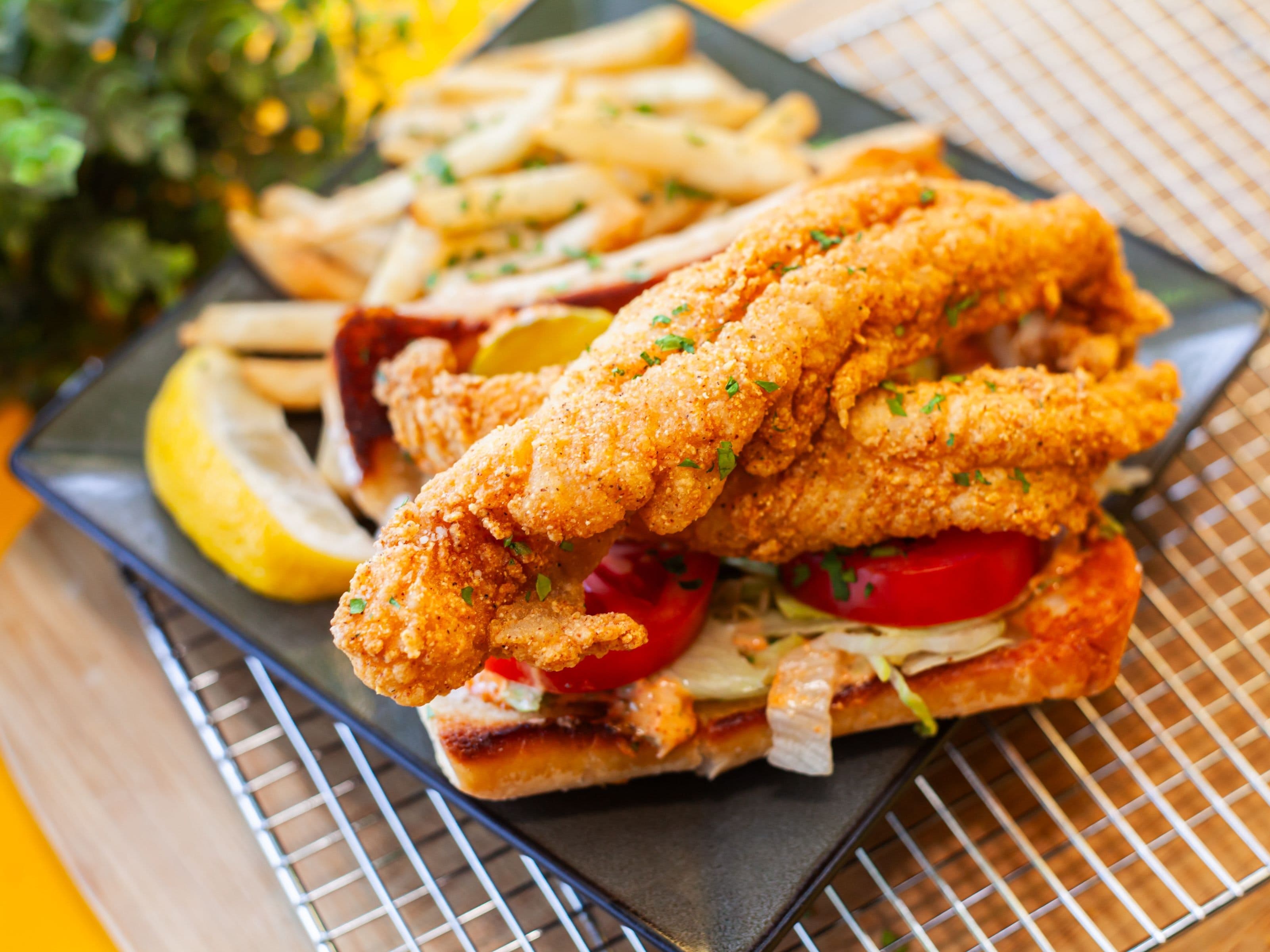 Photo of 'Catfish Po-Boys' meal.